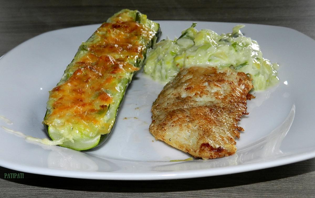 recette Courgettes farcies aux blancs de poireaux crème