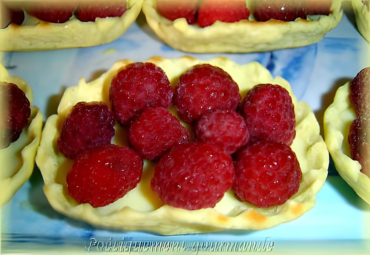 recette Tartelettes aux framboises et ganache chocolat blanc