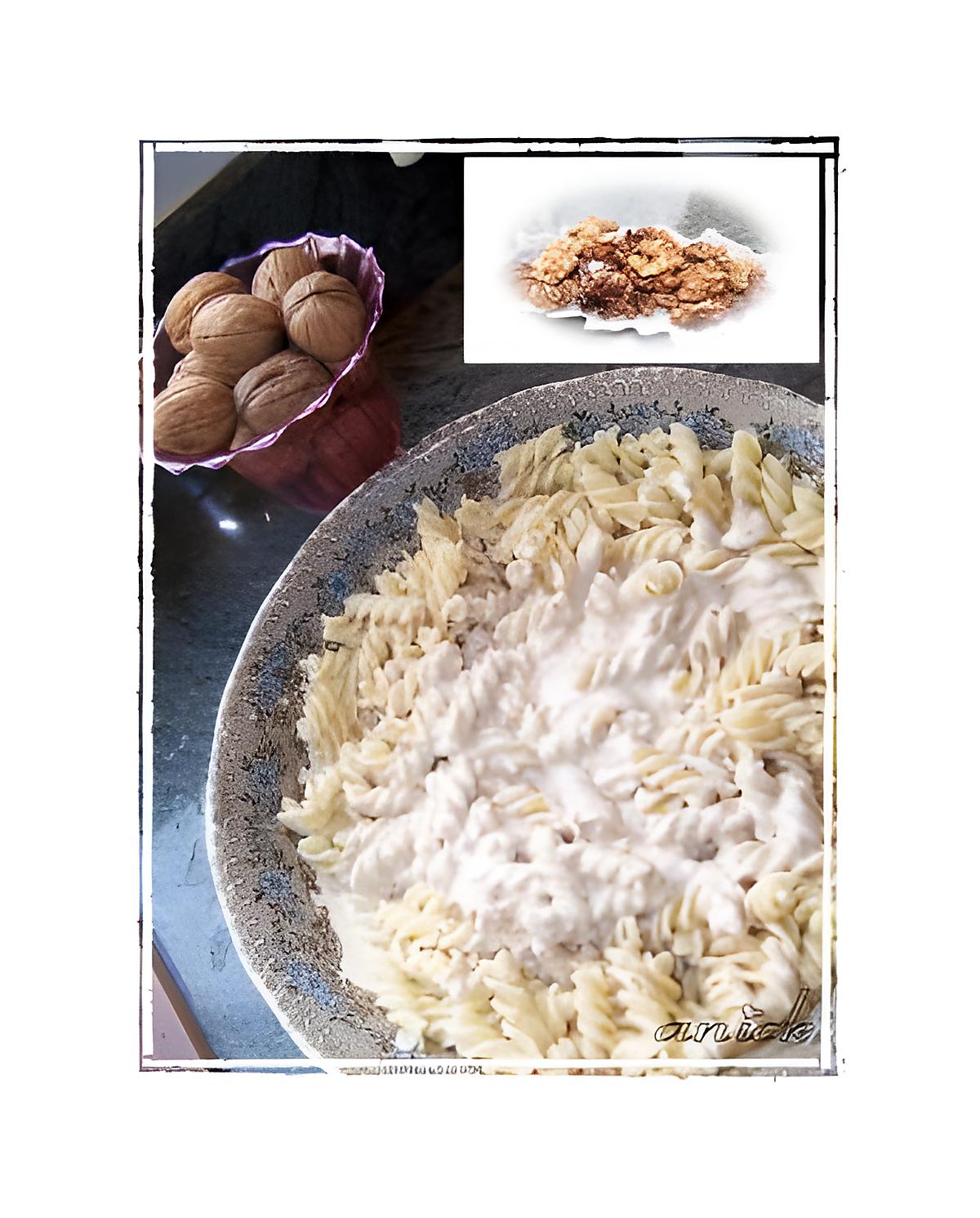 recette fusilli aux noix et à l'ail