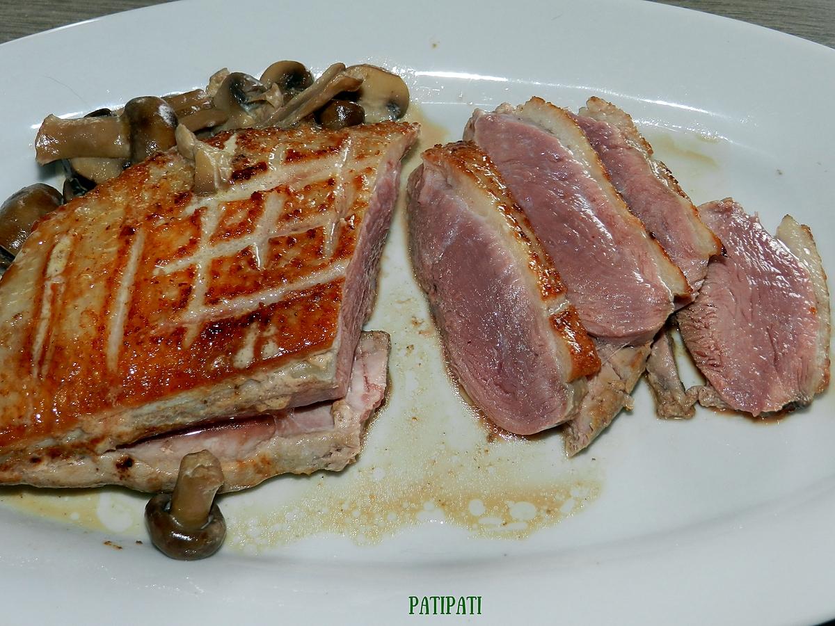 recette Magret de canard aux champignons des grottes belges