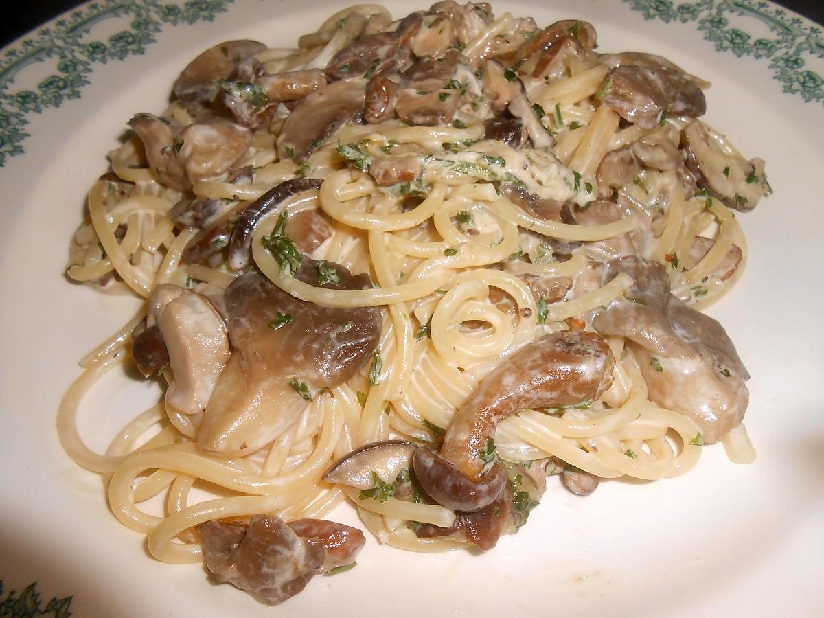 recette SPAGHETTADE AUX CHAMPIGNONS MELANGES