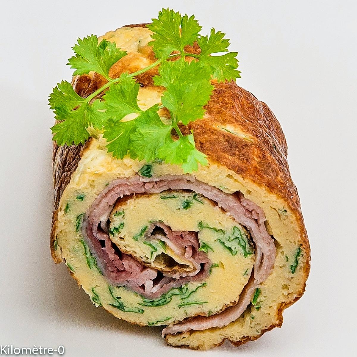 recette Omelette roulée au jambon