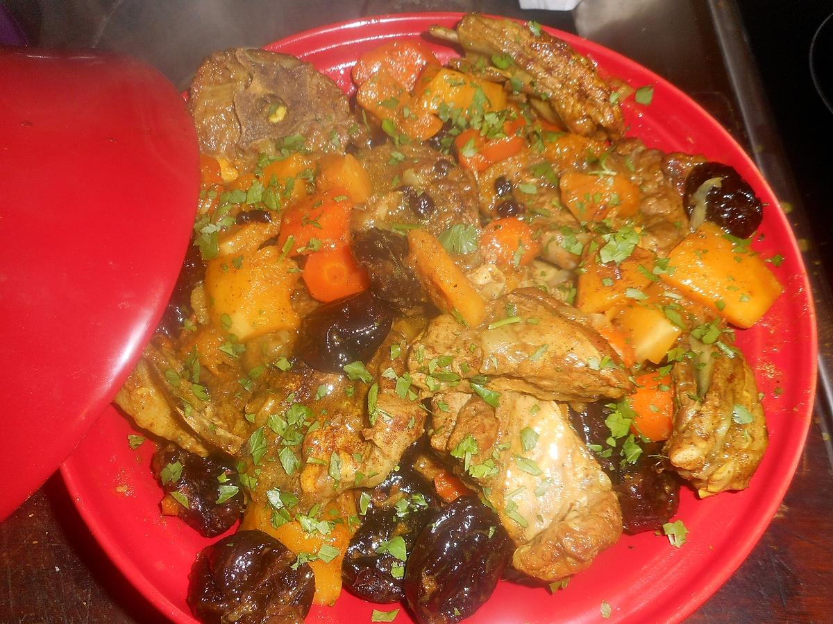 recette Tajine d agneau aux pruneaux,carotte et courge