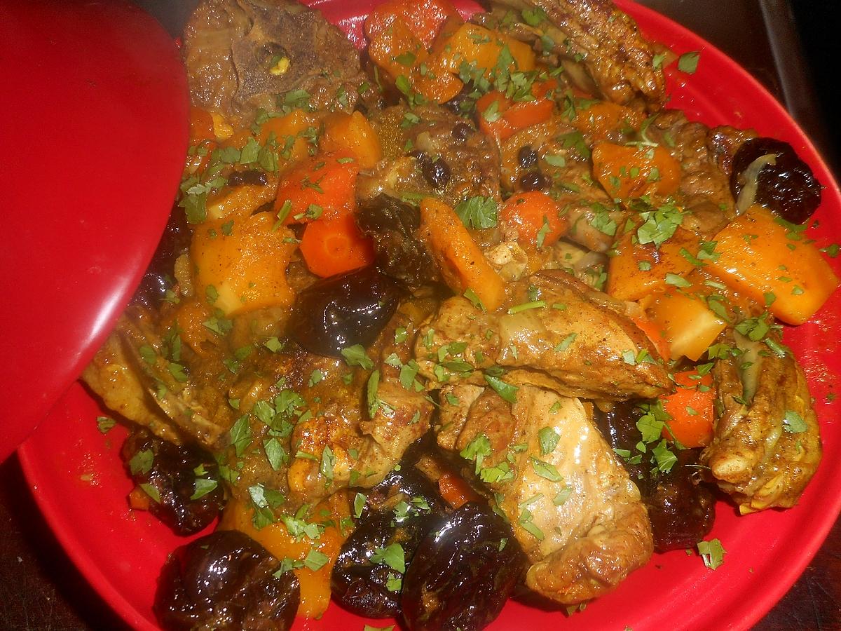 recette Tajine d agneau aux pruneaux,carotte et courge