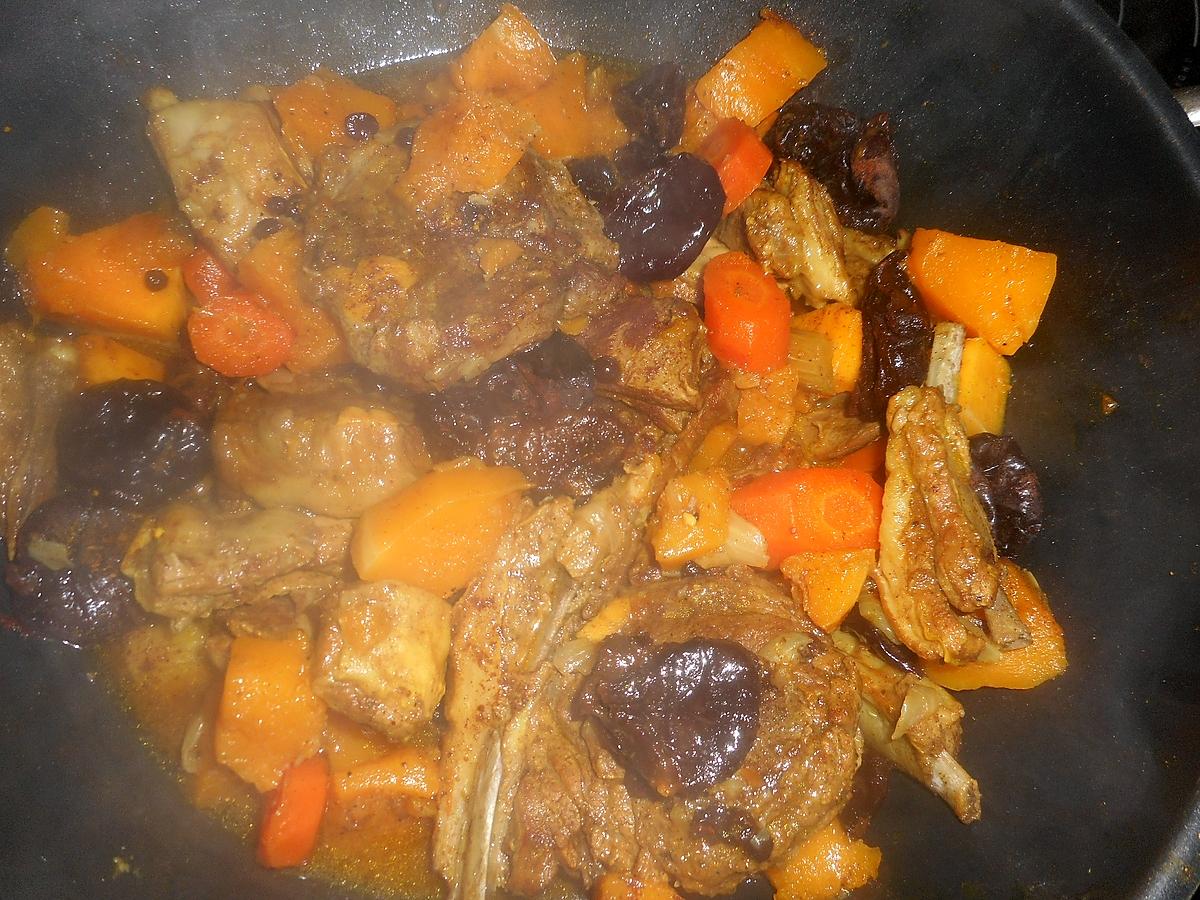 recette Tajine d agneau aux pruneaux,carotte et courge