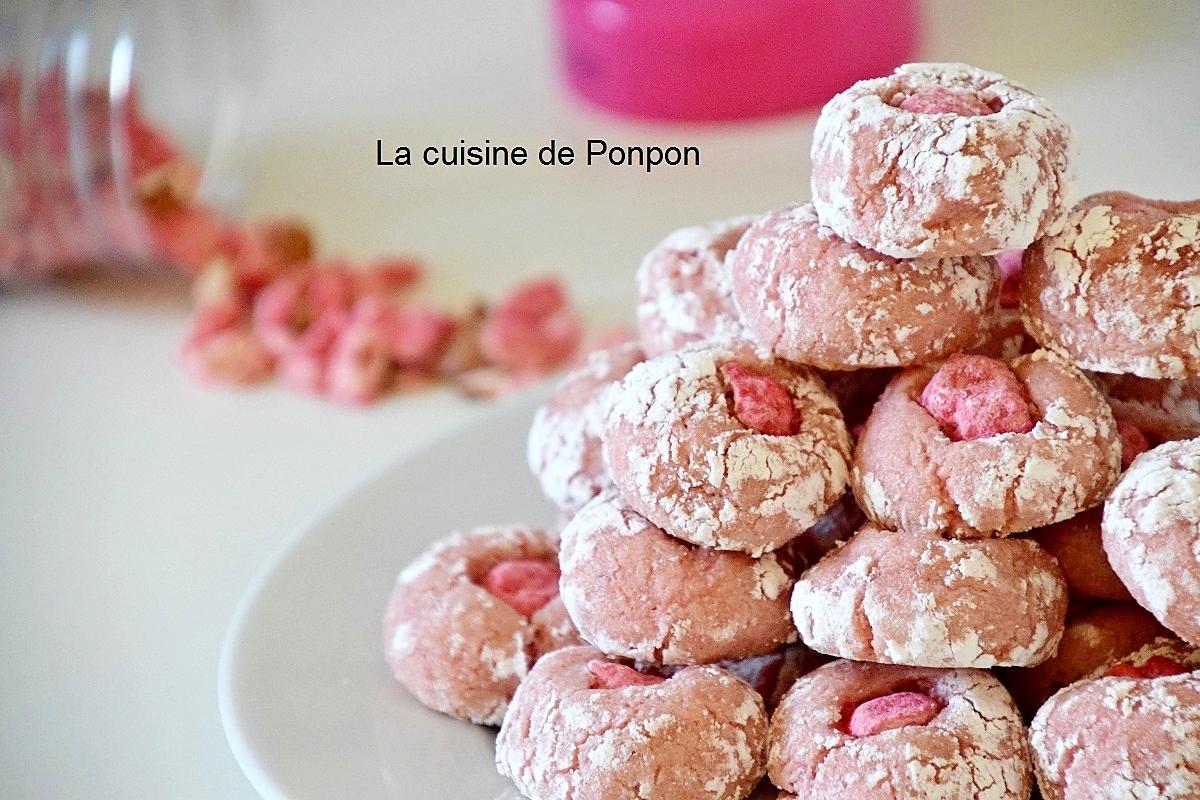 recette Amaretti à l'arôme framboise et praline rose