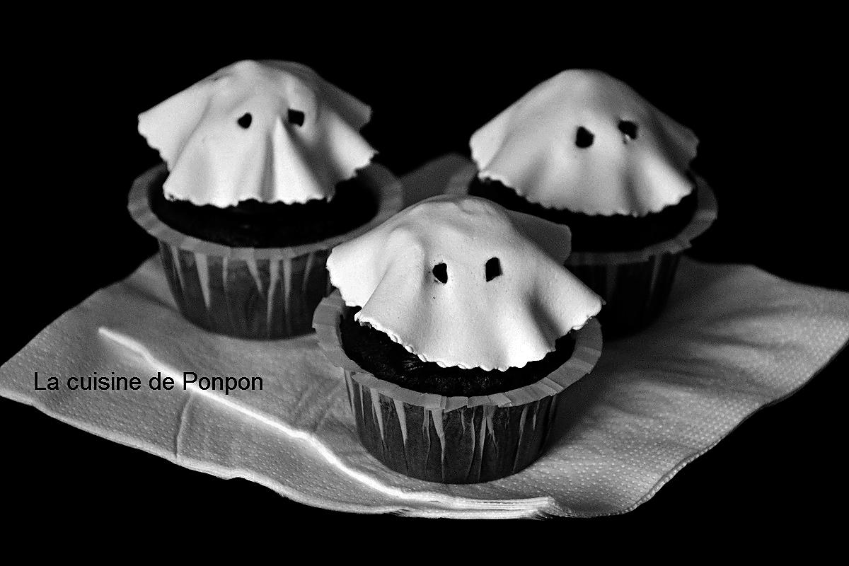 recette cupcake noir et fantôme blanc