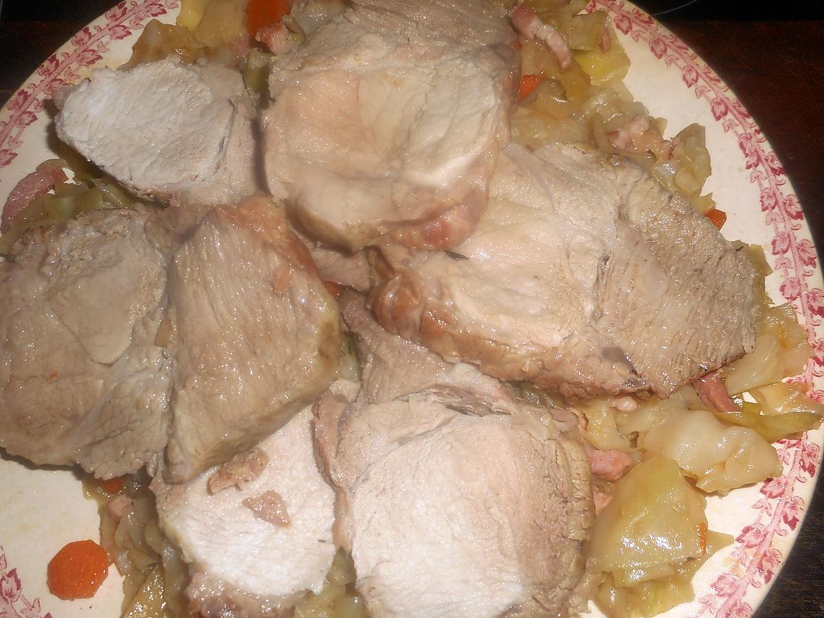 recette Roti de porc au chou blanc braisé