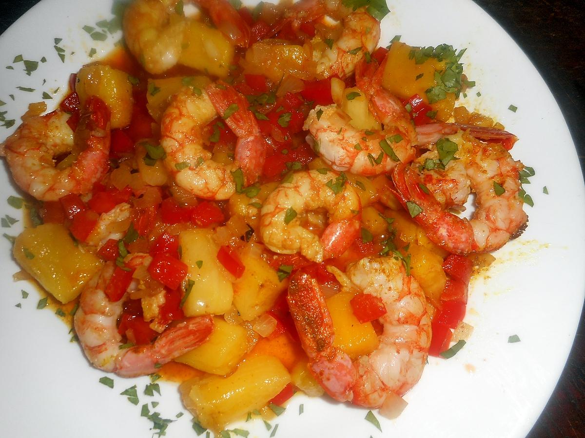 recette Gambas a l ananas