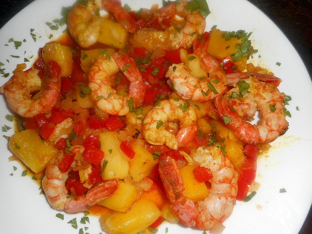 recette Gambas a l ananas