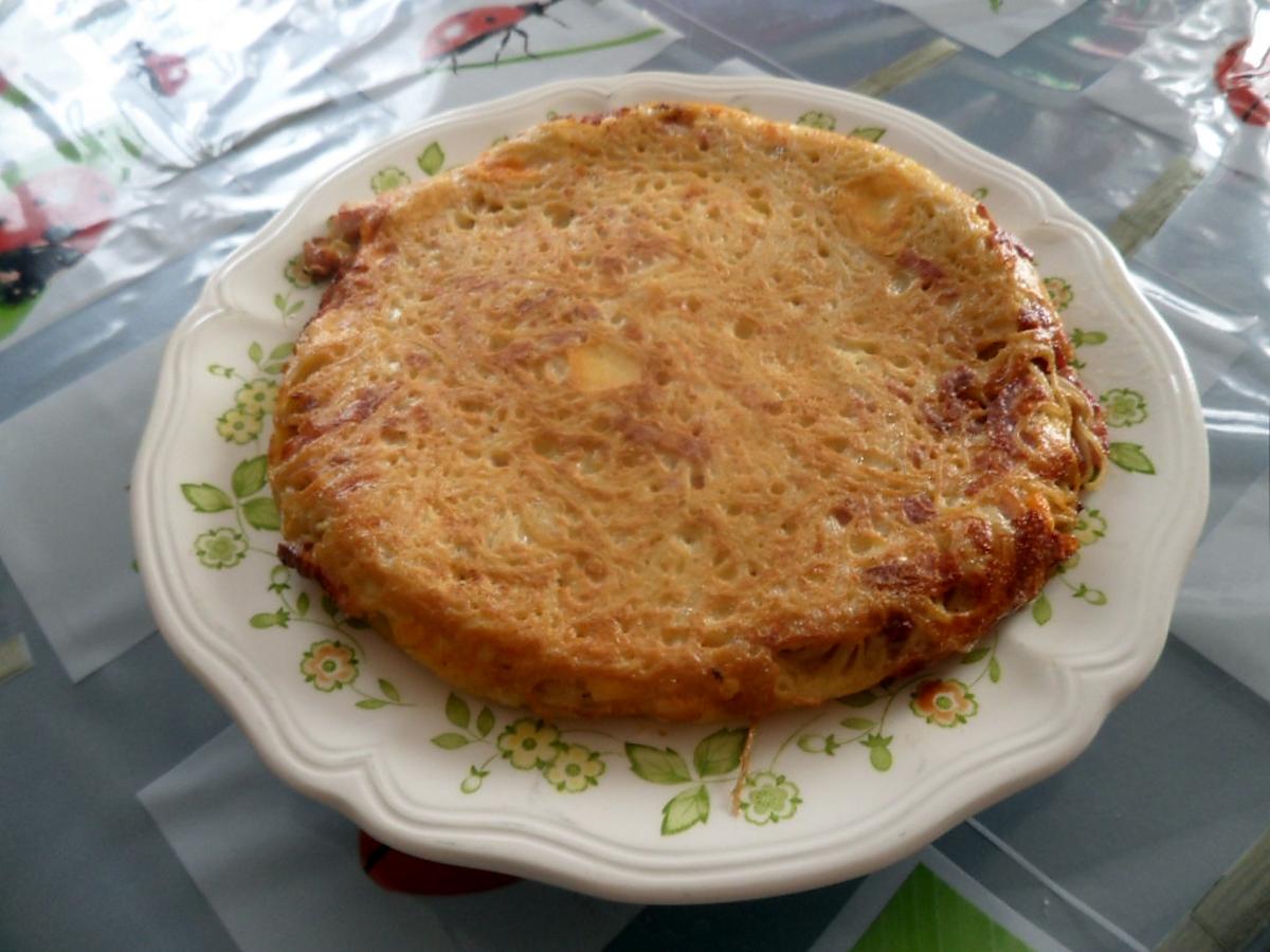 recette Gateau de spaghetti lardons fromage