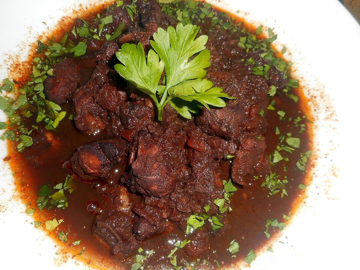 recette Tentacules de calamar géant au vin rouge