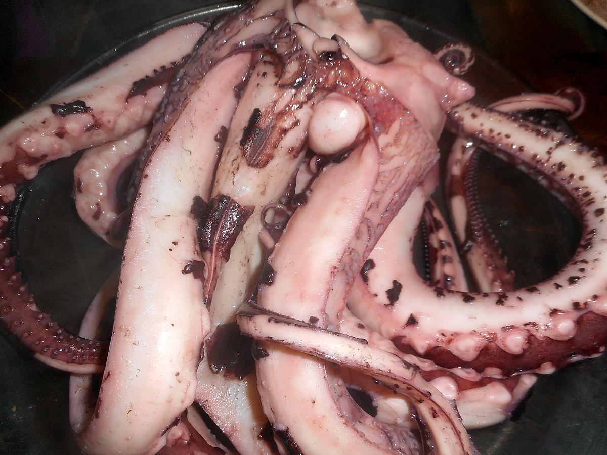 recette Tentacules de calamar géant au vin rouge