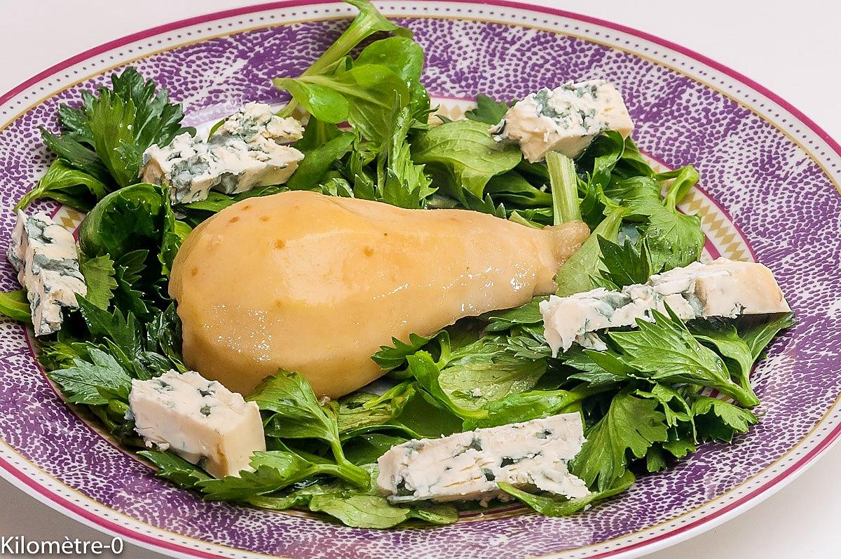 recette Salade de céleri et mâche à la poire et la fourme d'Ambert