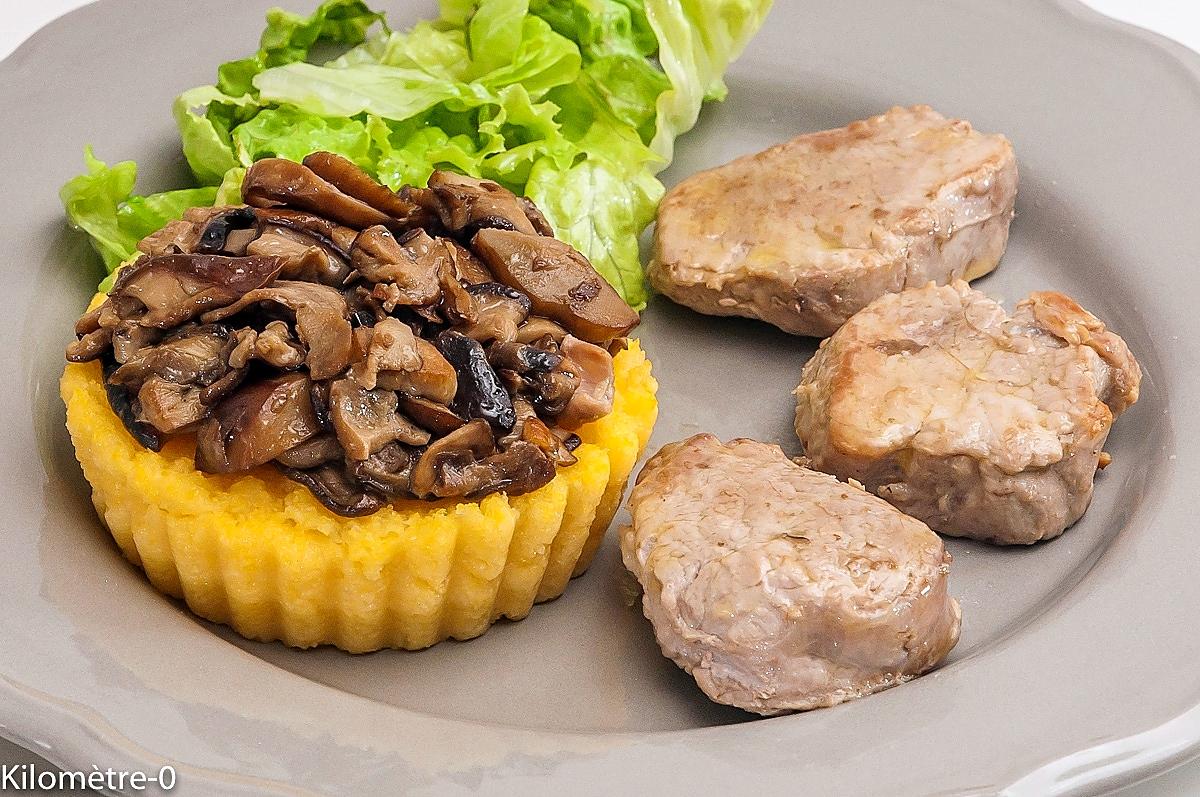 recette Filet mignon de porc aux cèpes et à la polenta