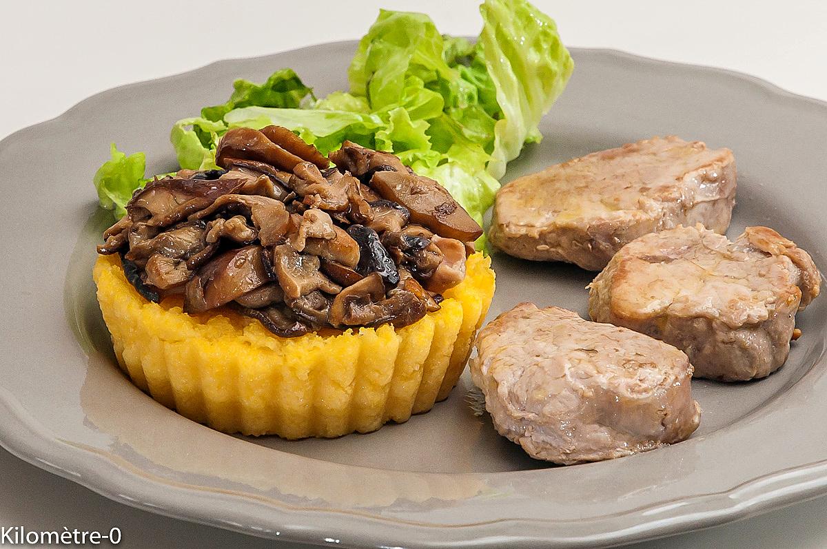 recette Filet mignon de porc aux cèpes et à la polenta