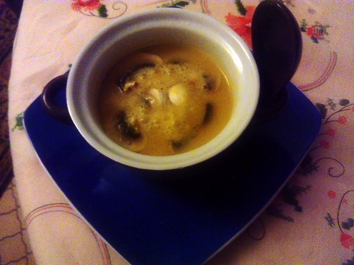 recette potage  butternut  champignons