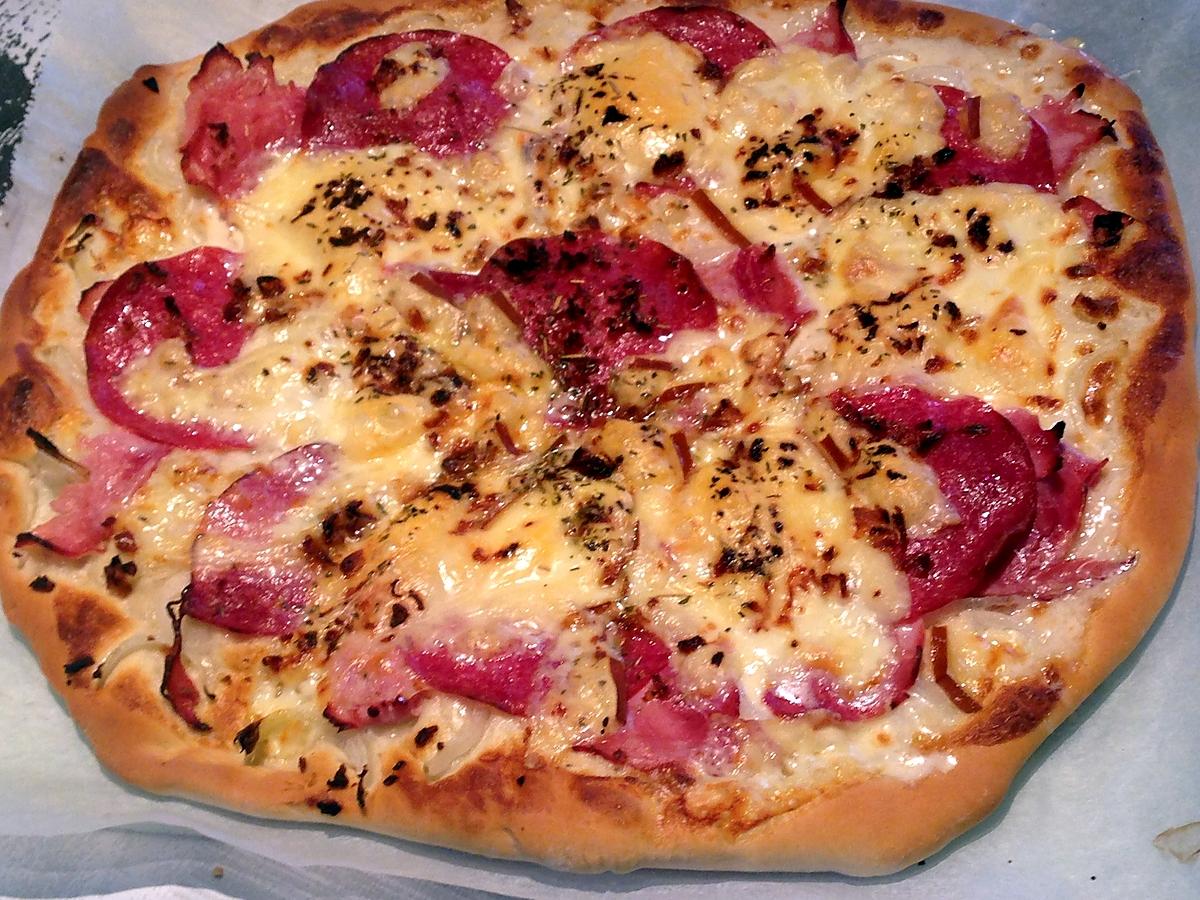 recette Pizza raclette et salami