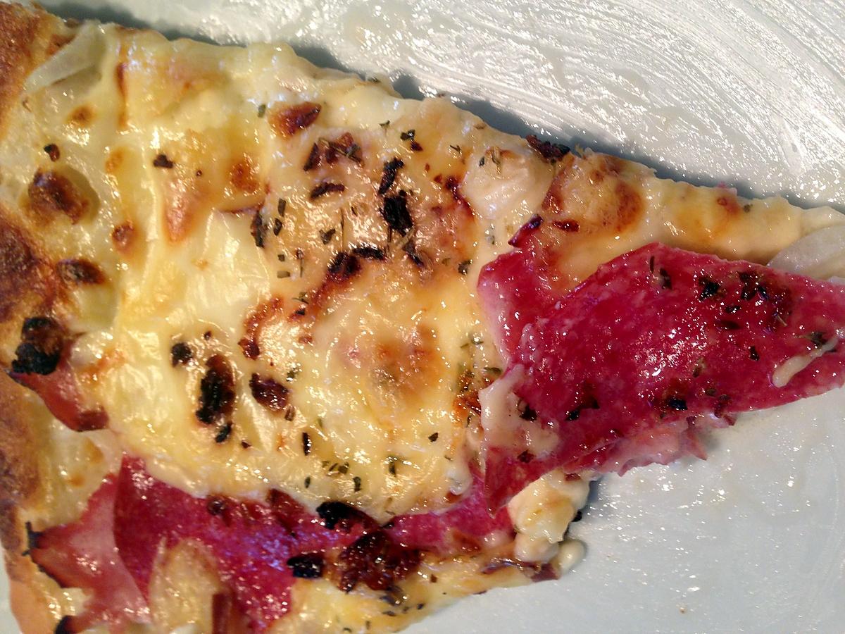 recette Pizza raclette et salami