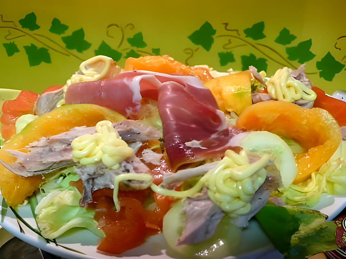 recette salade au jambon de parme au melon charentais