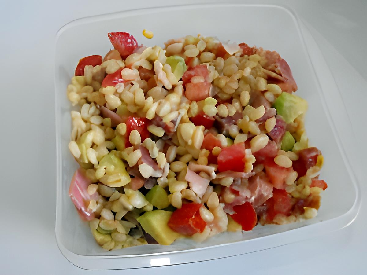 recette Salade de blé, avocat et jambon cru