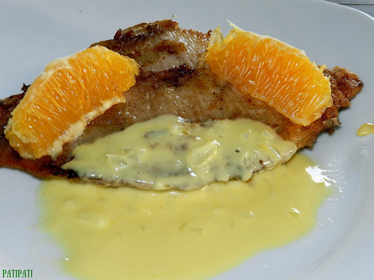 recette Ailes de raie nappée d'une sauce à l'orange légèrement citronnée