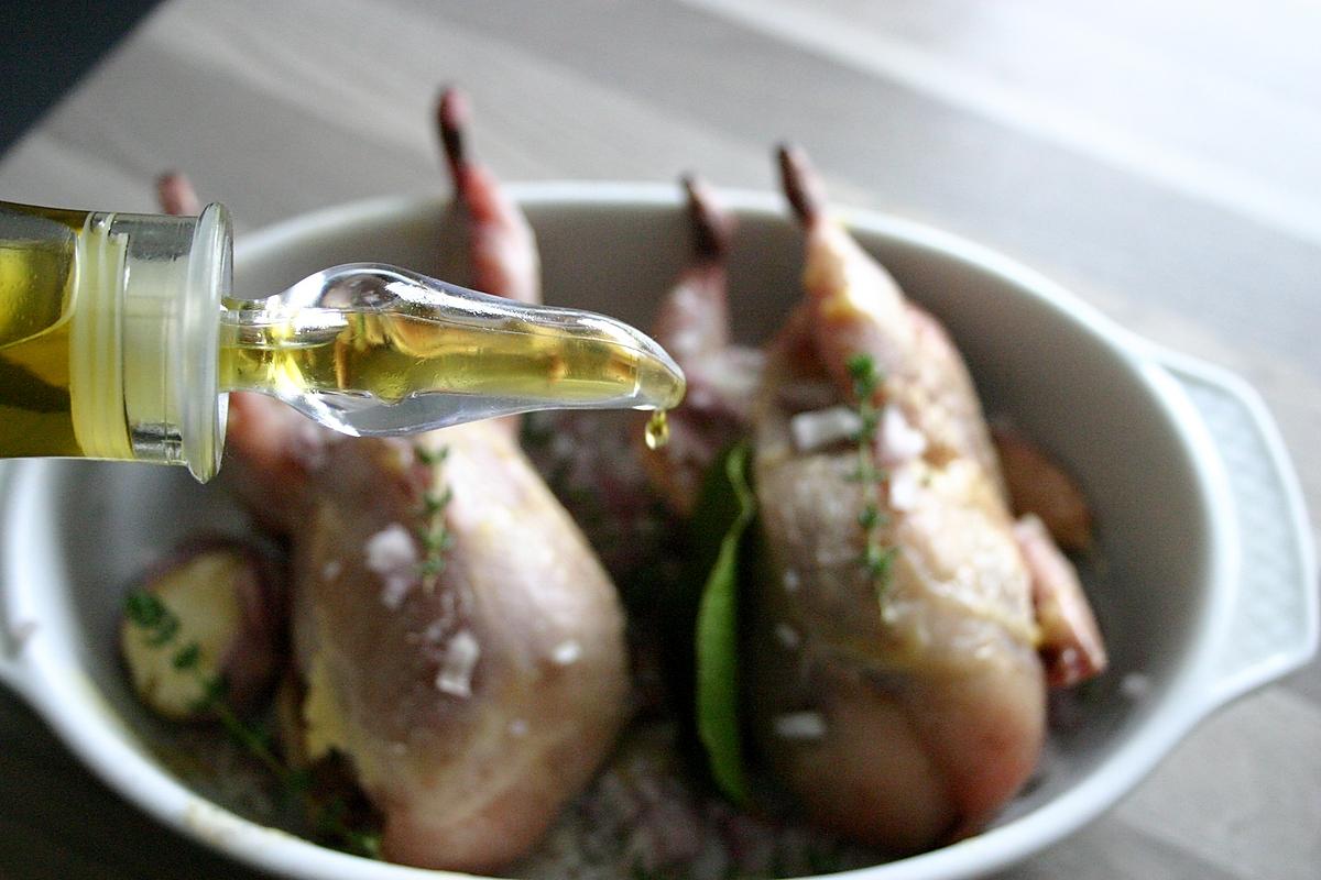 recette Cailles Fermières Rôties Salade et Petits Pois au Beurre