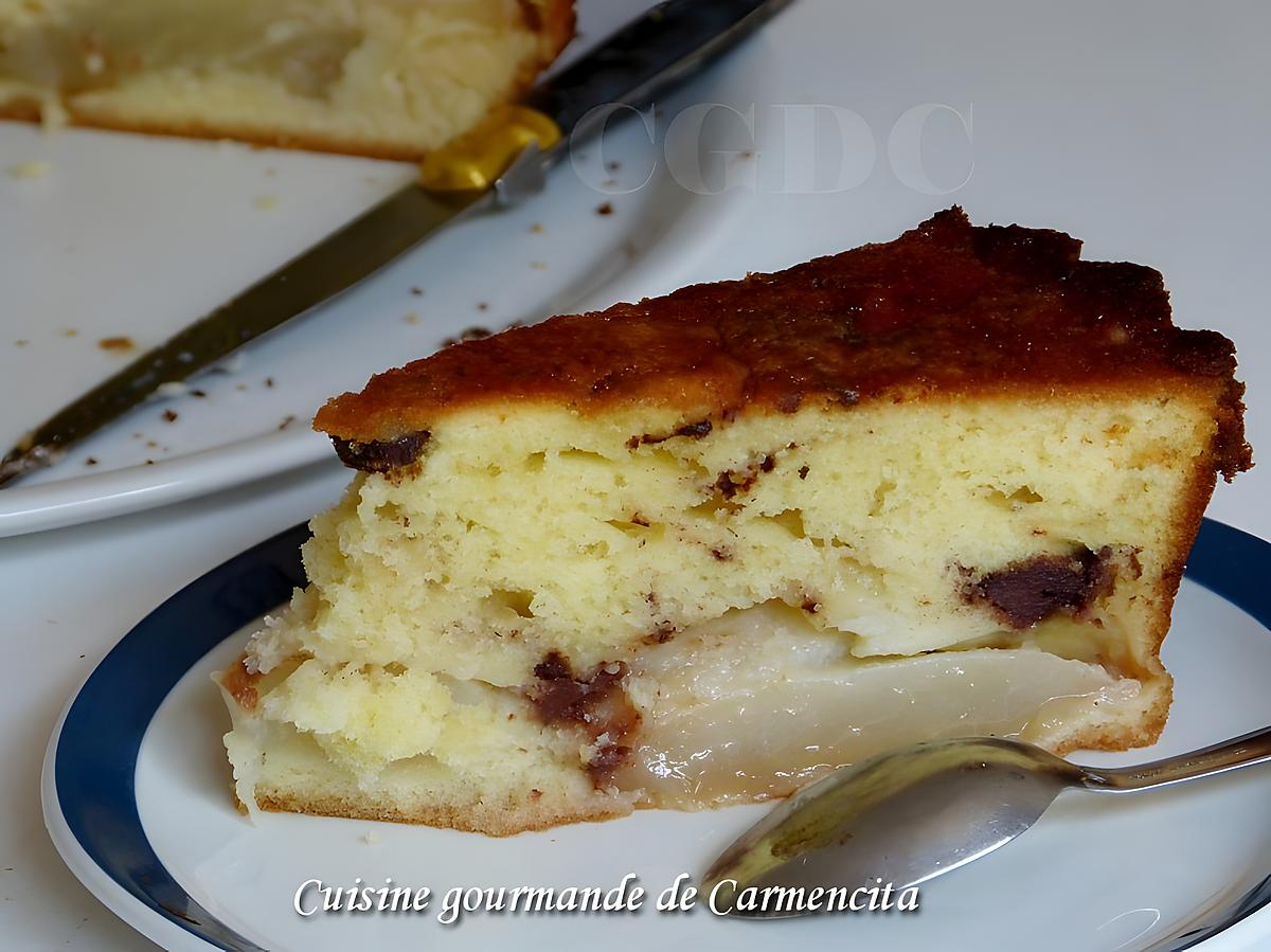 recette Gâteau fondant aux poires Comice et chocolat noir