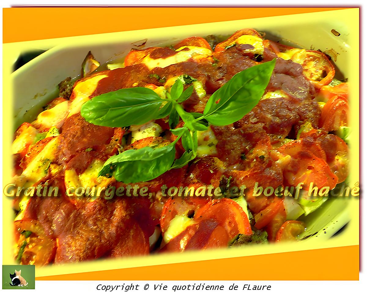 recette Gratin courgette, tomate et bœuf haché