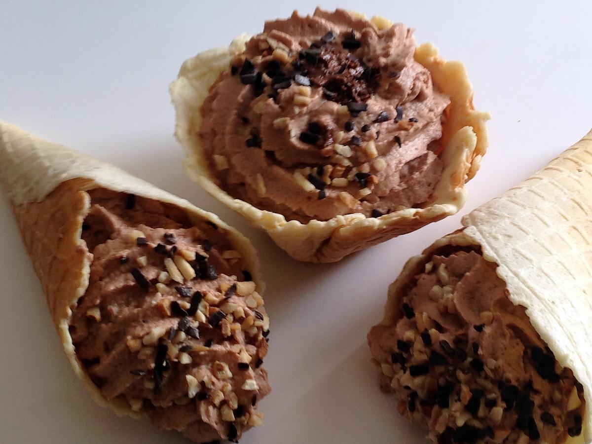 recette Cornets croustillants nutella,gavotte et nougatine