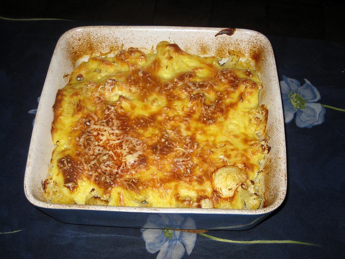 recette Gratin de chou-fleur sur lit de viande hachée