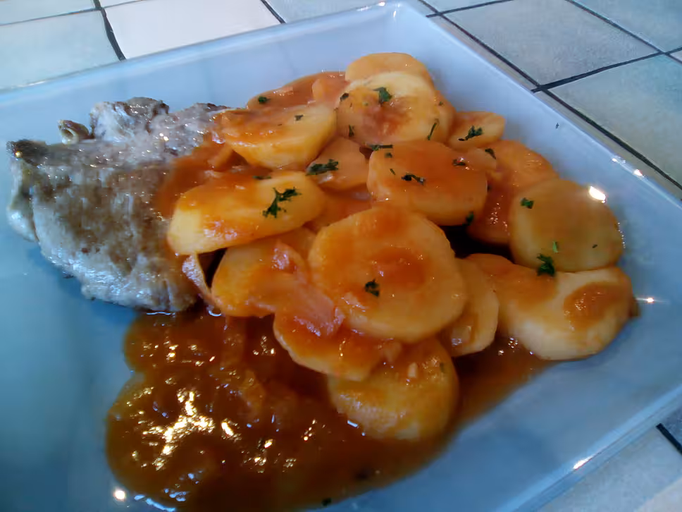 recette Côtelettes de porc parmentière