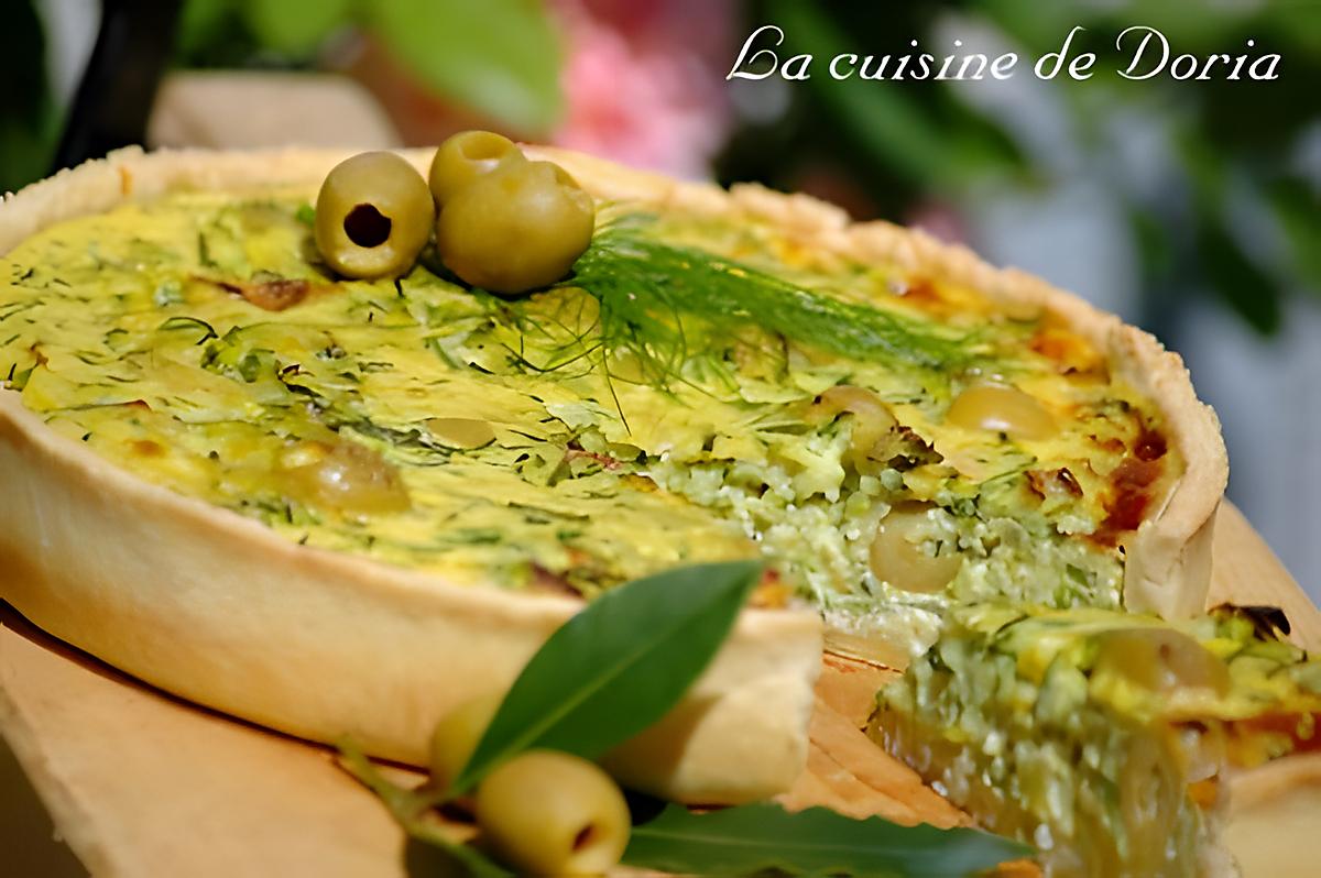 recette Tarte aux courgettes et olives aux poivrons