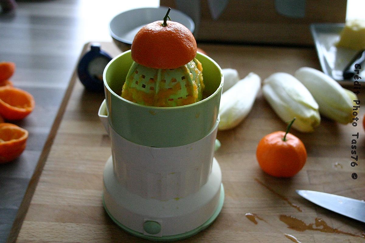 recette Noix de St. Jacques Endives Caramélisées au jus de Clémentine