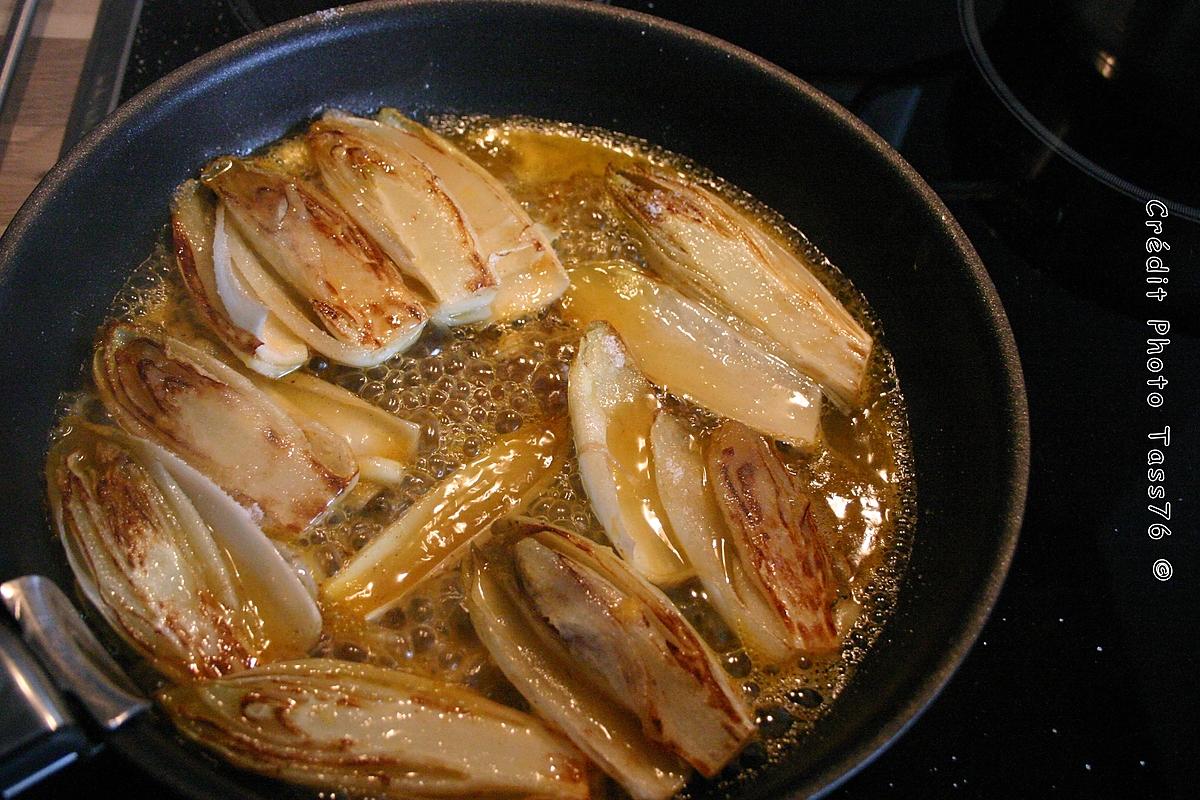 recette Noix de St. Jacques Endives Caramélisées au jus de Clémentine