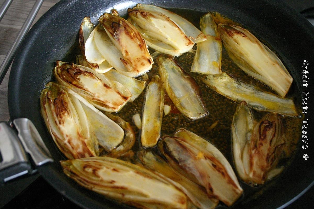 recette Noix de St. Jacques Endives Caramélisées au jus de Clémentine