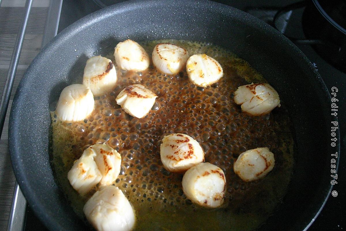 recette Noix de St. Jacques Endives Caramélisées au jus de Clémentine