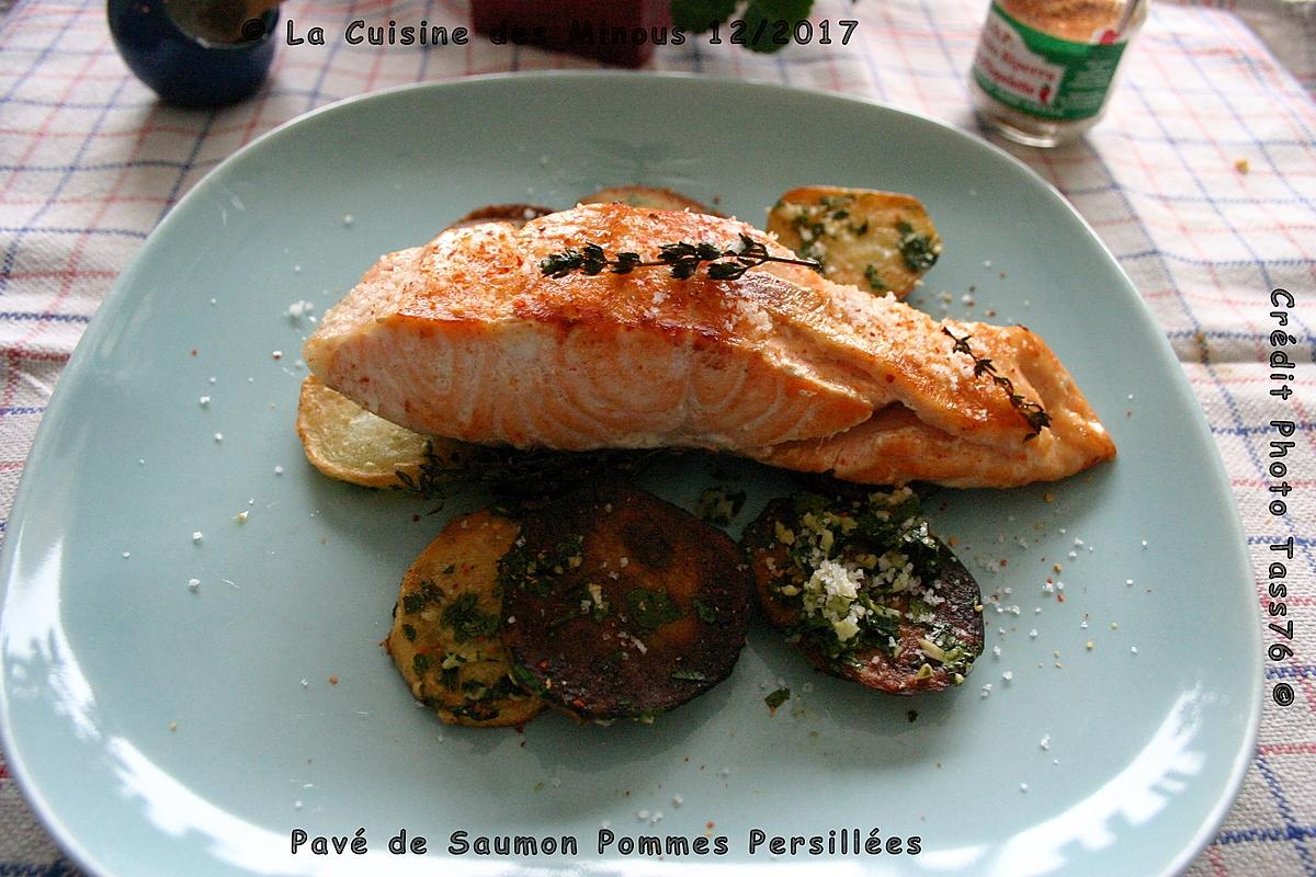 recette Pavé de Saumon aux Pommes de terre en Persillade