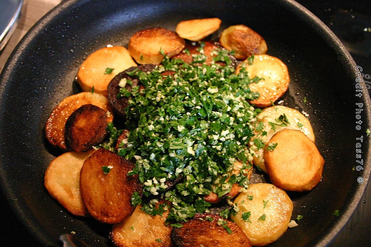 recette Pavé de Saumon aux Pommes de terre en Persillade