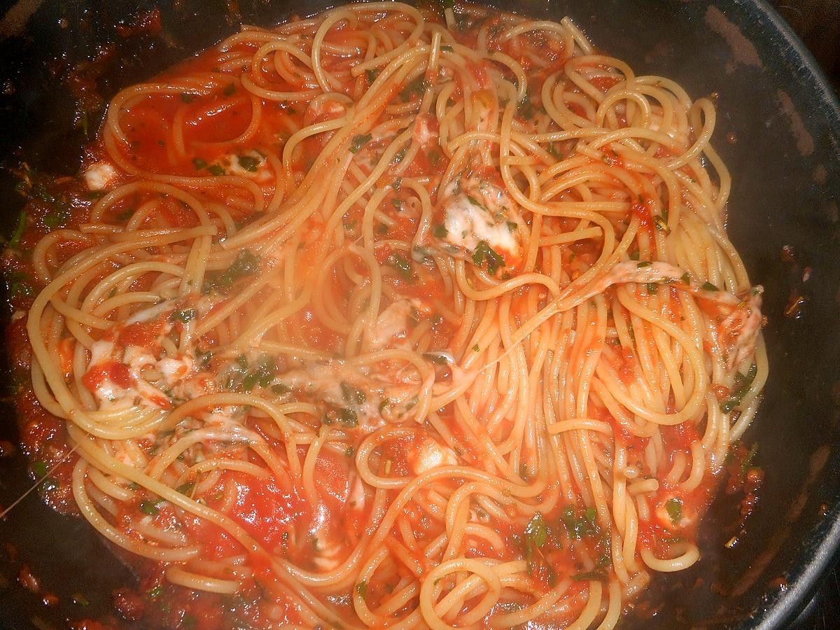 recette Spaghetti à la mozzarella
