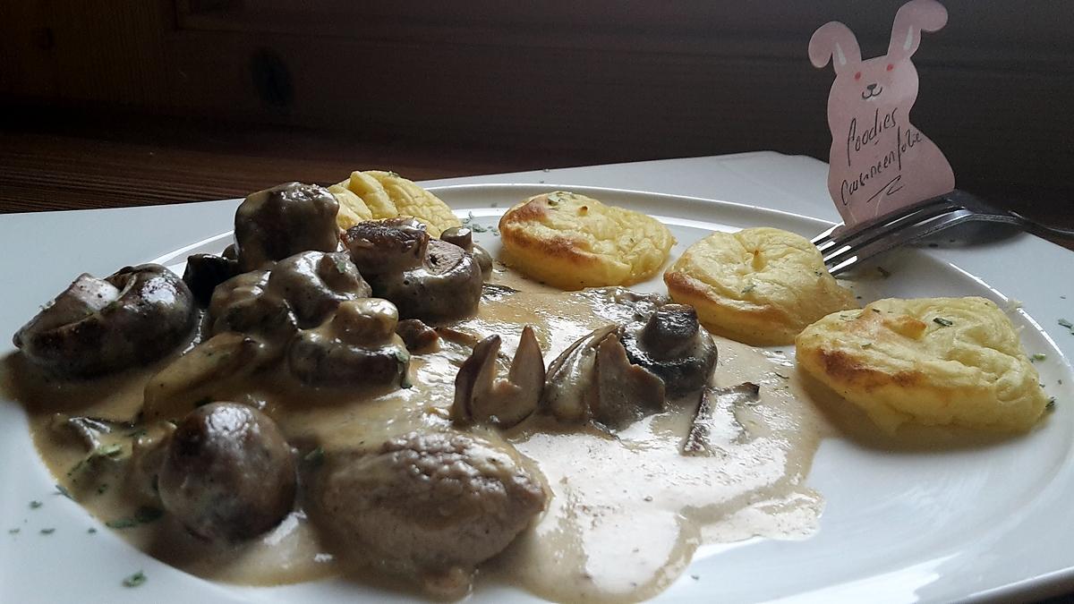 recette Paillard de veau sauce bolets et champignons de paris