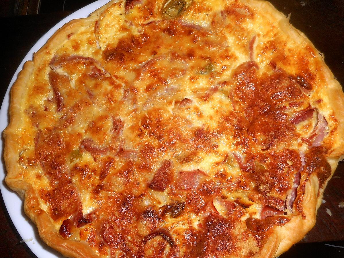 recette quiche aux poireaux,jambon et morbier