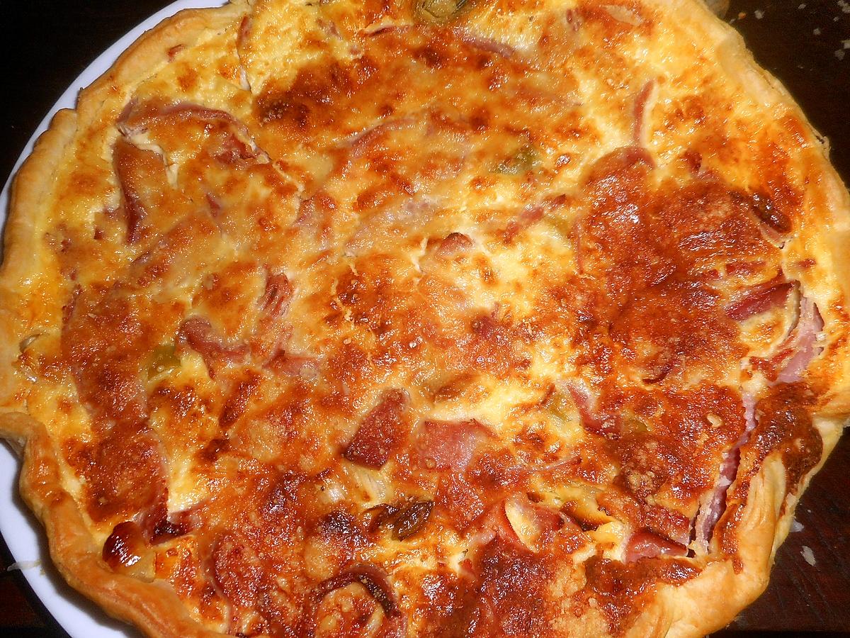 recette quiche aux poireaux,jambon et morbier