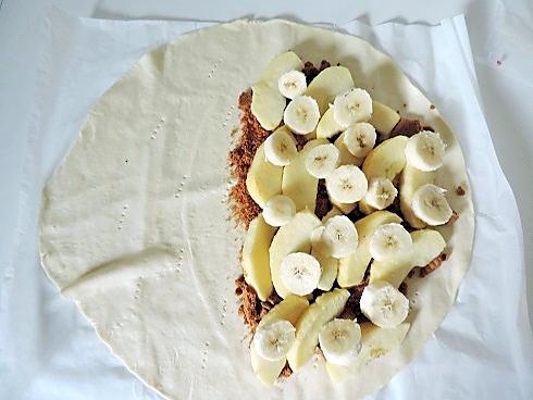 recette Chausson feuilleté aux pommes, bananes et spéculoos