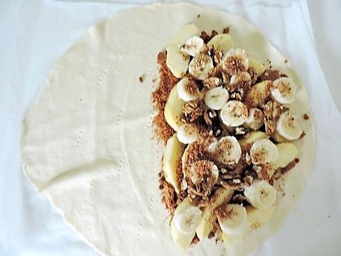 recette Chausson feuilleté aux pommes, bananes et spéculoos