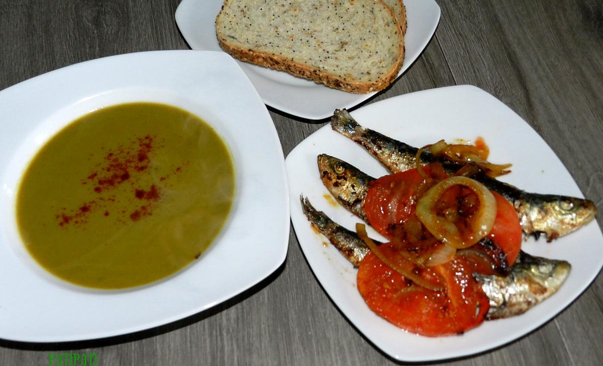 recette Soupe aux pois à la marocaine et sardines grillées
