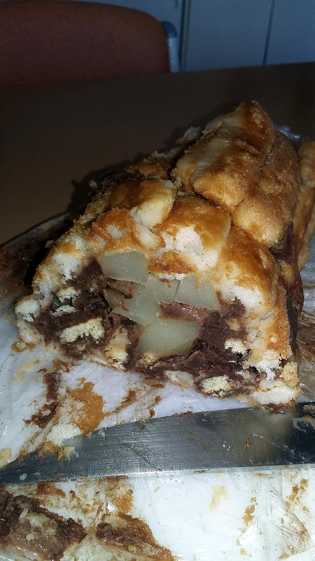 recette Gâteau roulé de boudoir au chocolat et a la poire