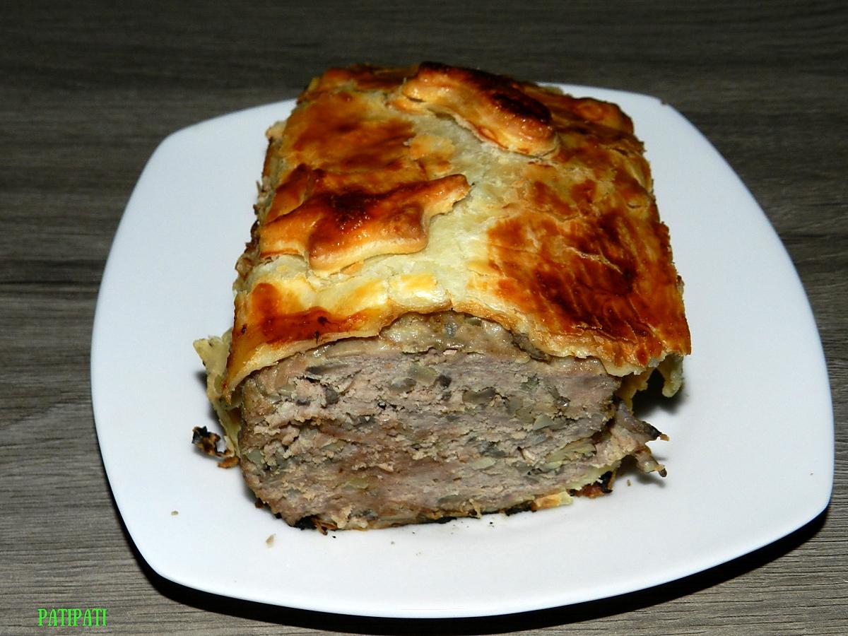 recette Pain de viande aux champignons en croûte en habit de fête