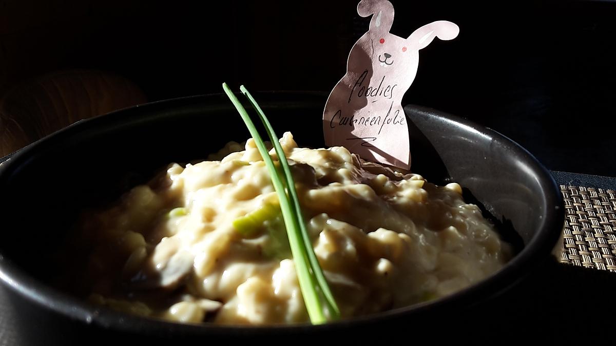 recette Risotto aux champignons et au vin blanc moelleux