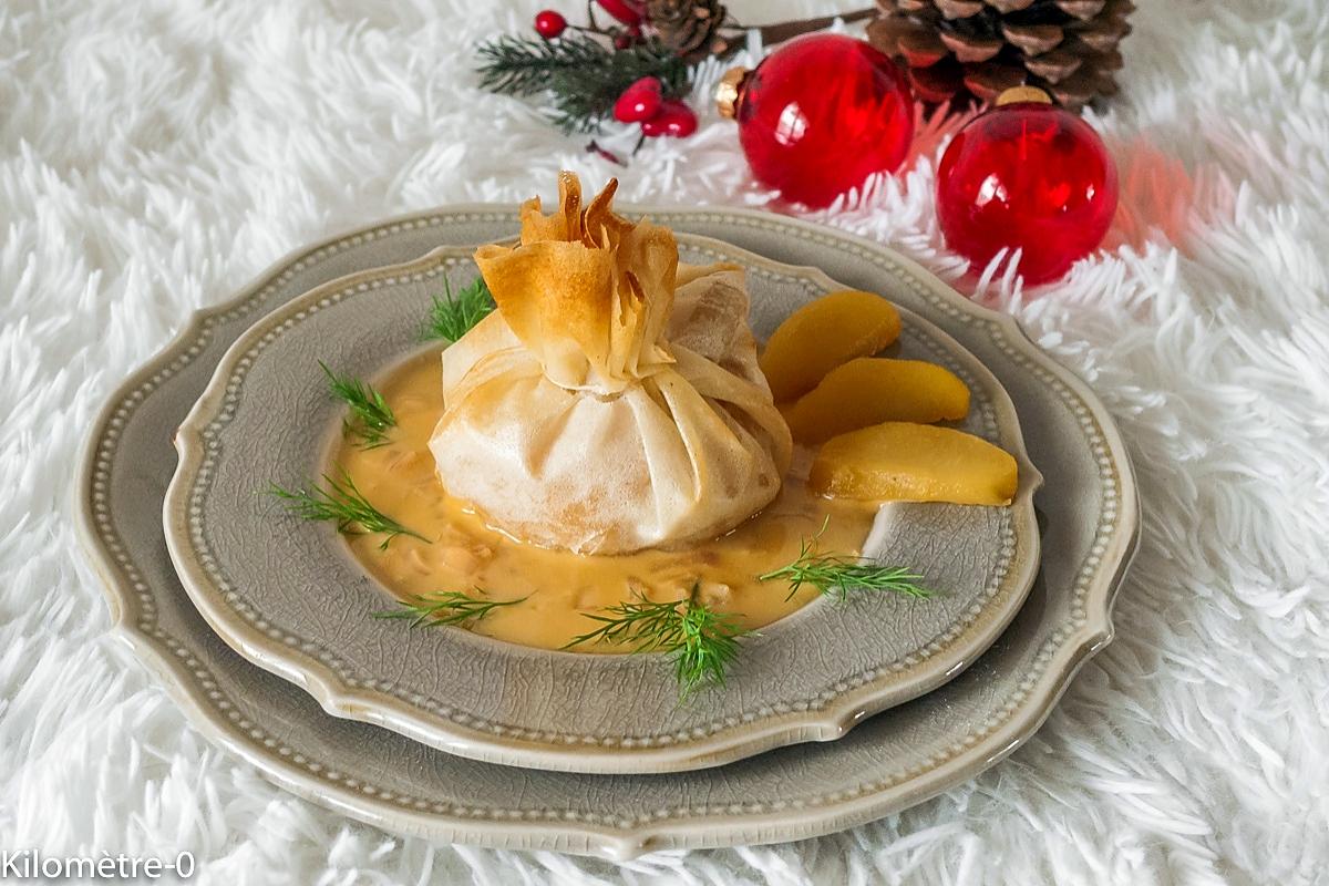 recette Aumonières de boudins blancs aux pommes